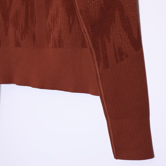 LULULEMON End State Full Zip Jacket Dark Terracotta Knit Ribbed Women's 8 - Picture 5 of 11